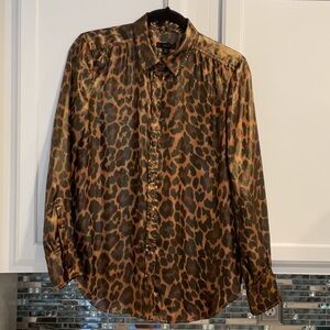 J Crew Leopard Blouse Size 8